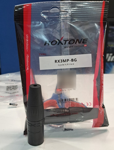 Canon Xlr Macho Conector Roxtone Negro Rx3mp-bg