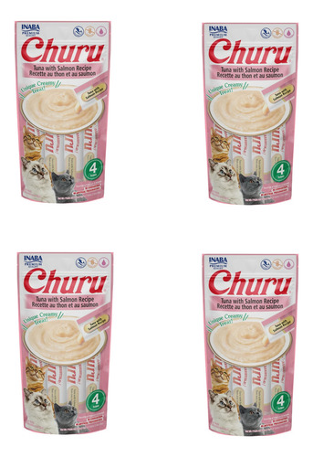 Churu 16 Sobres Premio Gatos Atún/salmón Vitamina E Taurina