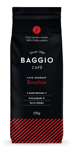 Café Gourmet Torrado E Moido Baggio Torra Media Pcte 250gr Intensidade 9