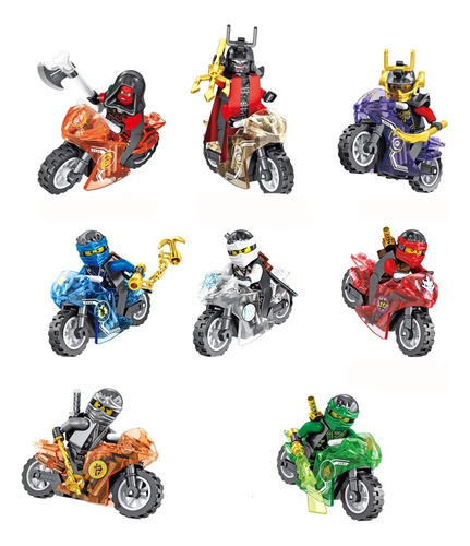 Ninjago 8 Ninjas 8 Motos Minifiguras 11402