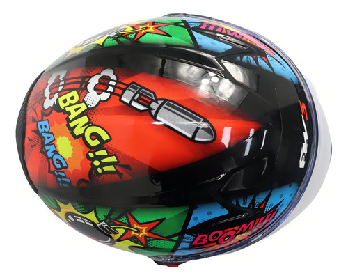 Capacete Fw3 Gt Cartoon Com Inmetro Preto Brilhante Moto