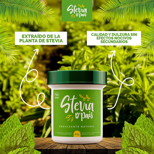 Stevia Pura En Polvo - 3 Potes X 66gr -original Stevia Dpaís