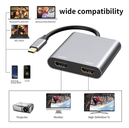 .. Adaptador Usb C Para Hdmi Exibe Dois Monitores