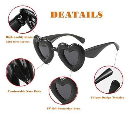 Xiacheng Gafas De Sol Infladas Con Corazón Para Mujeres Y De