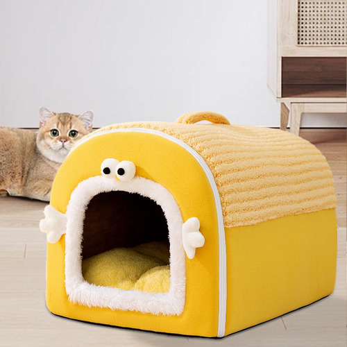 Pet Cat Dog House Quente Macio Aconchegante Canil Cama M