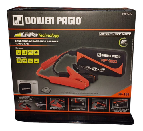 Cargador / Arrancador Portátil 10000 Mah Dowen Pagio Xp-100