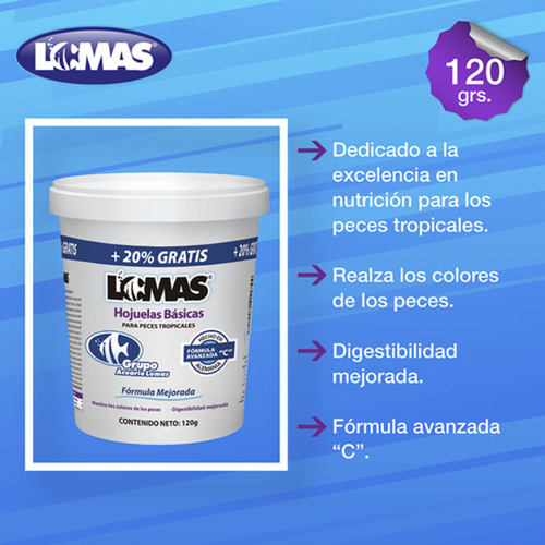 Alimento P/peces Hojuelas Basicas P/peces Tropicales 120 Gr
