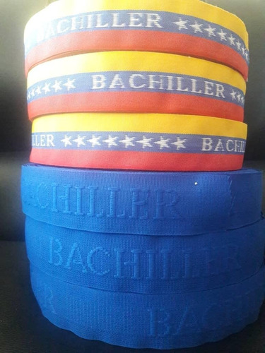 Cinta Bachiller Bordada X Rollo 50mts.  Azul/tric/vino Tinto