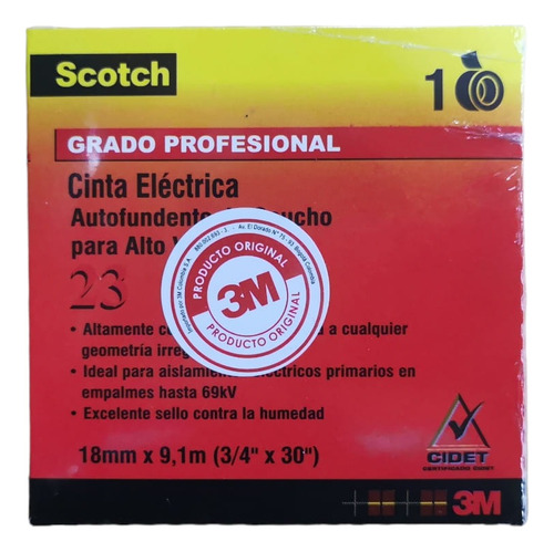 Cinta 3m 23 Scotch®  Eléctrica De Hule Autofundente