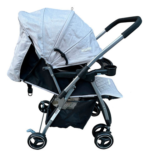 Imagen 2 de 6 de Coche Cuna Paseo Bebé Copahue Con Manillar Rebatible Color Alone Grey Color Del Chasis Gris