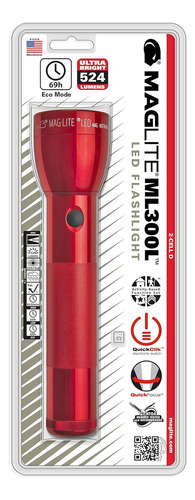 Linterna Led Maglite Ml300l De 2 Celdas D, Celda Roja Y Roja