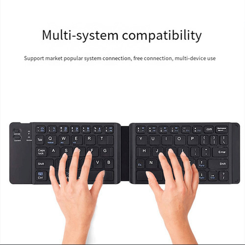 Teclado Sem Fio Dobrável Duplo Para Celular iPad