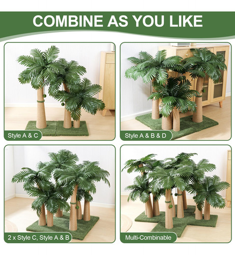 Palmeira Curva Cat Scratching Post Furlogy De 101 Cm De Altu