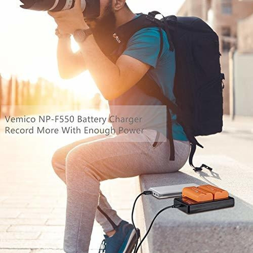 Vemico Np-f550 Cargador De Batería Set 2x 3000mah Baterías D