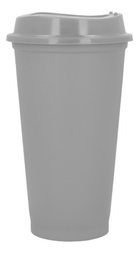 Vaso Cafetero Reutilizabel 40pzas Plástico A Presión 475ml Color Gris