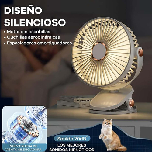 Para Ventilador De Escritorio Con Luz 5 Velocidades