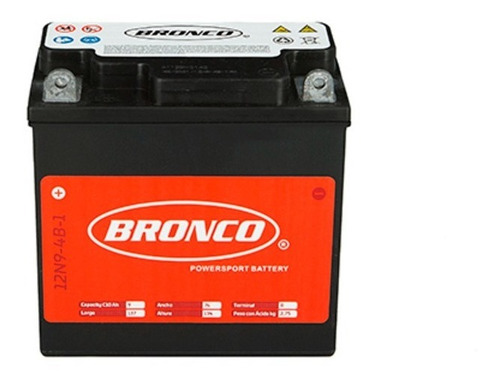 Imagen 1 de 6 de Batería Para Moto Bronco 12n9-4b-1 Yamaha Fz6 Naked 600