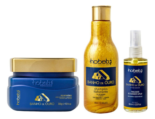 Kit Banho De Ouro Hobety Shampoo300+mascara300+finalizador60