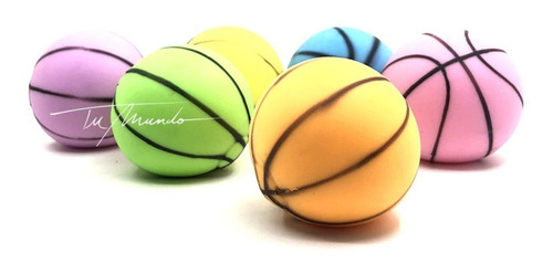 Pelota De Básquet Squishy 6cm  Pack X 3 Unid Anti Estrés