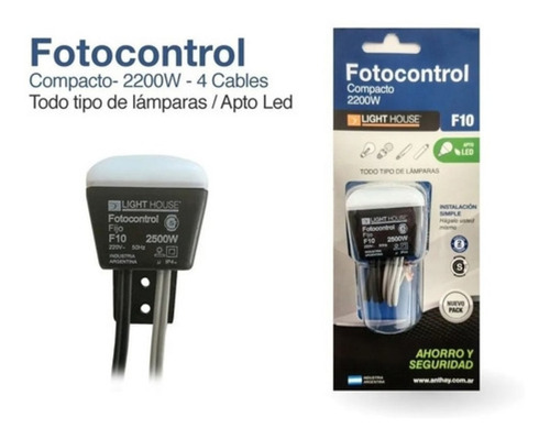 Fotocontrol Fotocelulas Led Light House F5 4 Cables 1500w