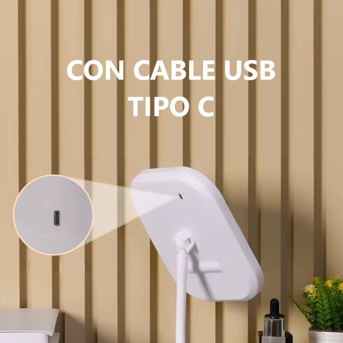 Espejo De Tocador Maquillaje Con Luz Led Rectangular