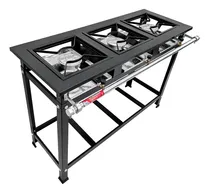 Comprar Fogao Industria 3 Bocas Caulim 6 Chamas 30x30 Profissional Cor Cinza-escuro 0