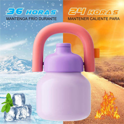 Botella Térmica Acero Inoxidable Para Mujer Con Asa 1 Litro