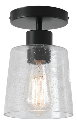 Create For Life Industrial Semi Flush Mount Ceiling Light,bl