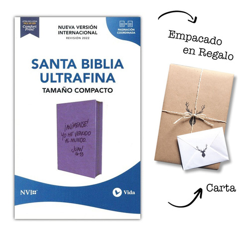 Biblia Nvi Ultrafina Tamaño Compacto Lavanda Con Cierre