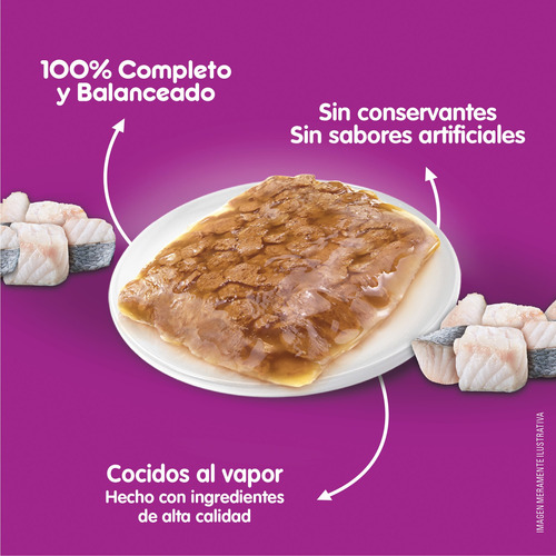 Imagen 4 de 7 de Whiskas Alimento Húmedo Gato Pescado Soufflé Sobre X1un