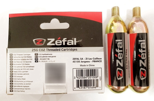 Cartucho Inflador Balas De Co2 Zefal De 25g