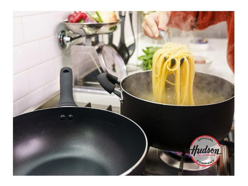 Cacerola Olla Teflon Antiadherente 24 Cm Hudson Tapa Vidrio