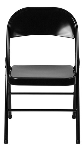 Juego De 4 Sillas Plegables De Metal Color Negro Con Apoyapi