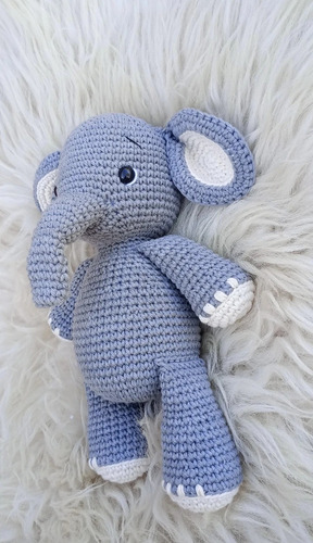 Elefante Amigurumi Tejido A Crochet Muñeco De Apego