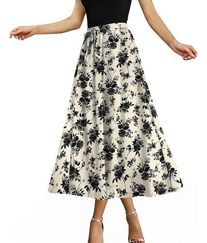 Faldas R For Mujer, Talla Grande, Con Cintura Elástica Y Do