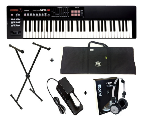 Teclado Sintetizador Roland Xps10 61 Teclas + Kit Completo Cor Preto 110V/220V