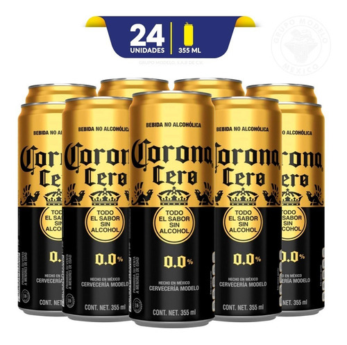 Imagen 2 de 3 de Cerveza Corona Cero 24 Latas 355ml