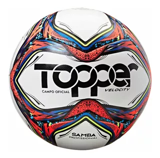 Bola Campo Samba Velocity Pro - Topper Cor Bco / Verm Neon / Azul