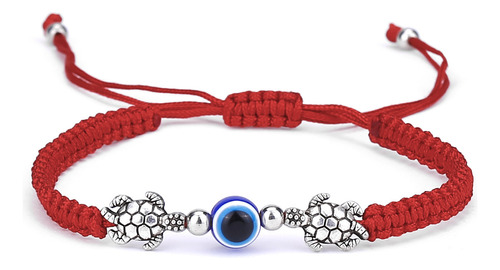 2pcs Pulsera De Ojo De Diablo Pareja De Hilo Rojo Ajustable