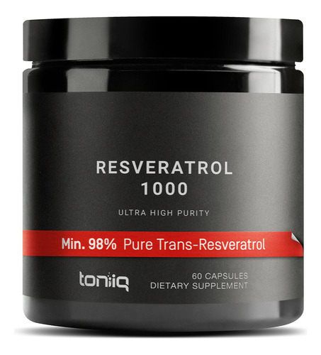 Resveratrol 1000mg 98% Puro Trans-resveratrol Toniiq 60 Cap