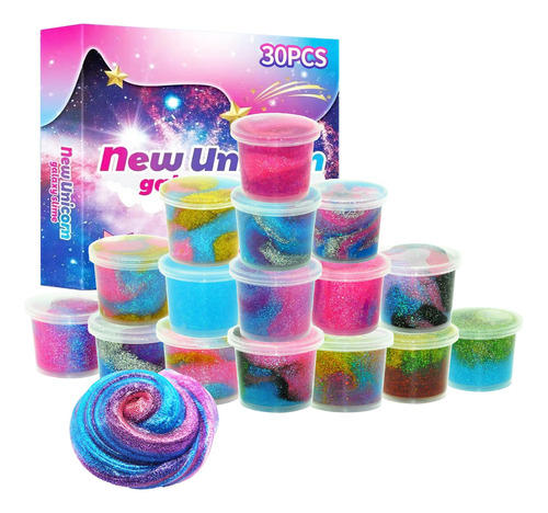 Paquete De 30 Unidades De Slime De Galaxia De Unicornio, Ela