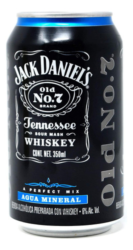 Bebida Preparada Jack Daniels Agua Mineral Lata 350 Ml