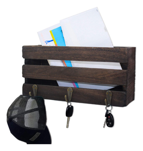 Rustic Mail Holder Wall Mount ~ Key And Mail Organizer For W