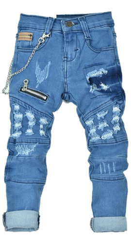 Pantalon Para Niño Roto Urbano A La Moda 10106