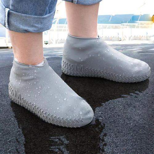 Cubre Calzado Zapato Impermeable Aislante Lluvia Gris