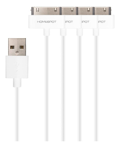 30pin Cable Mfi iPod iPhone 4s, Color Blanco, 8 Inch