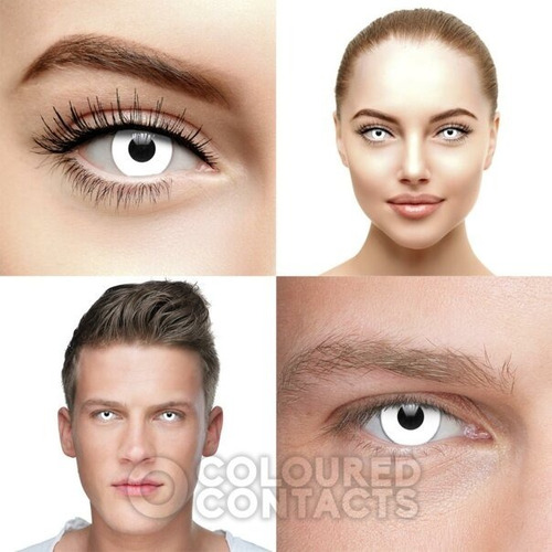 Pupilentes Halloween Friki Certificados Ojo Blanco Zombie