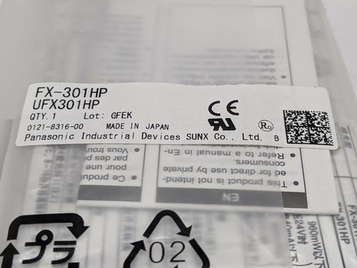Panasonic Fx-301hp Through-beam Optical Sensor Pnp Open Zzz