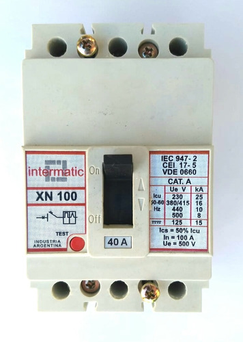 Interruptor Térmico Tripolar Compacto 3×40 Amp. Intermatic