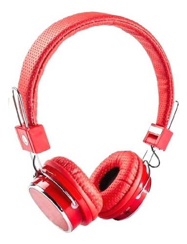 Auriculares Reproductor MP3 Tarjeta SD-FM Auriculares Bluetooth Color Rojo